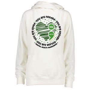 You Matter Mental Health Awareness Heart Womens Funnel Neck Pullover Hood