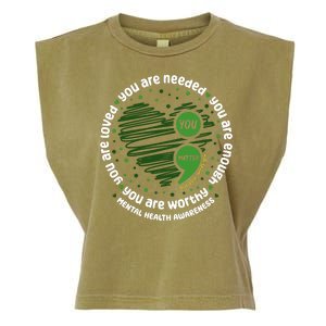 You Matter Mental Health Awareness Heart Garment-Dyed Women's Muscle Tee