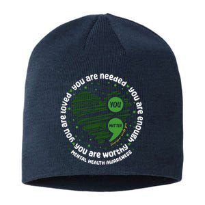 You Matter Mental Health Awareness Heart Sustainable Beanie