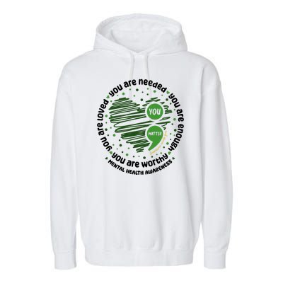 You Matter Mental Health Awareness Heart Garment-Dyed Fleece Hoodie