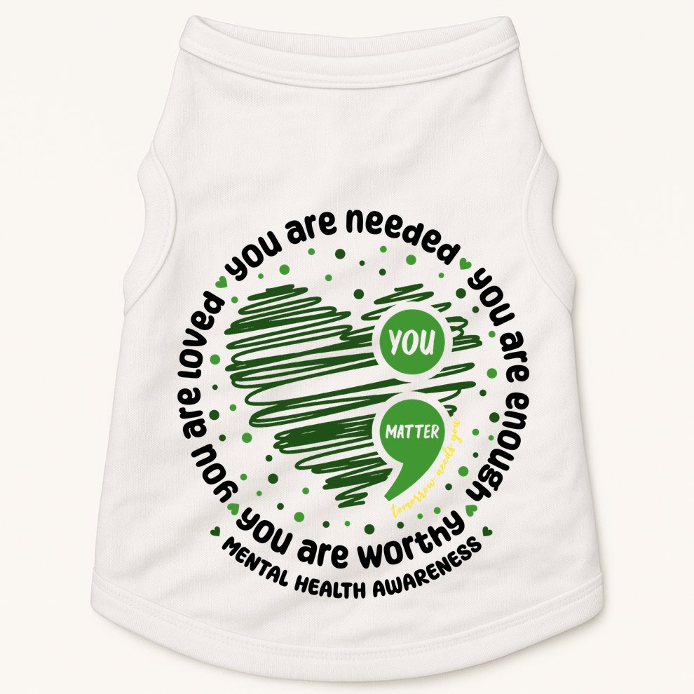 You Matter Mental Health Awareness Heart Doggie Tank