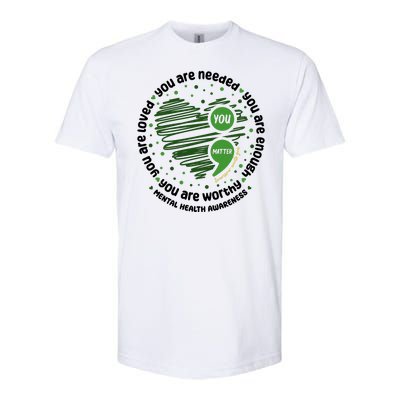 You Matter Mental Health Awareness Heart Softstyle® CVC T-Shirt