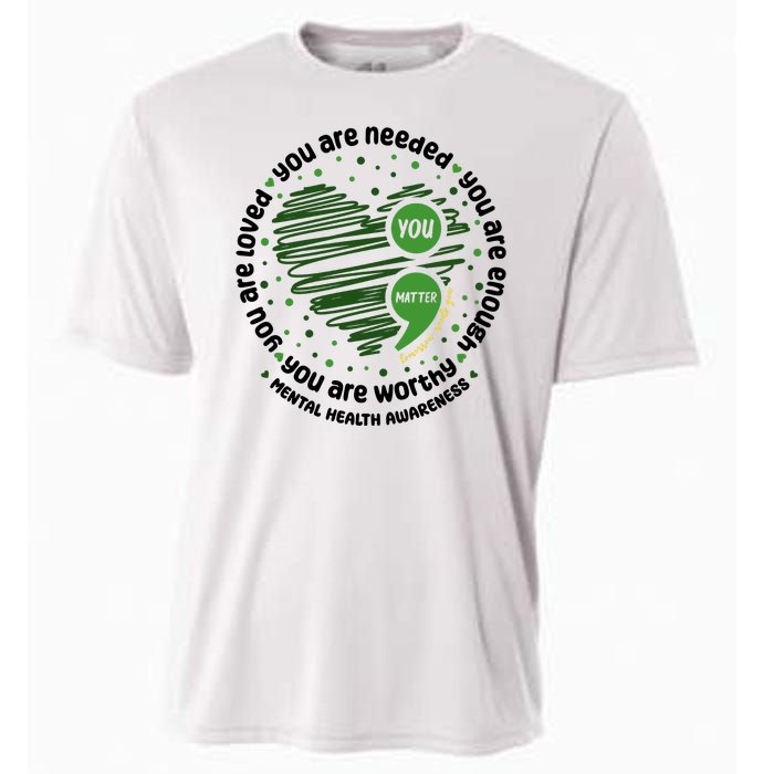 You Matter Mental Health Awareness Heart Cooling Performance Crew T-Shirt