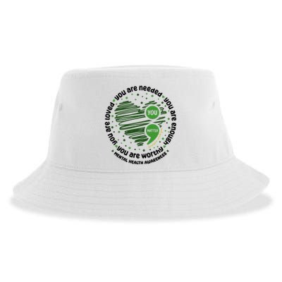 You Matter Mental Health Awareness Heart Sustainable Bucket Hat