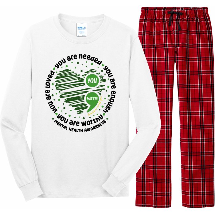 You Matter Mental Health Awareness Heart Long Sleeve Pajama Set