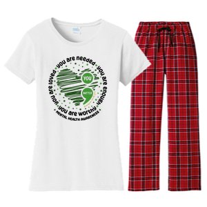 You Matter Mental Health Awareness Heart Women's Flannel Pajama Set