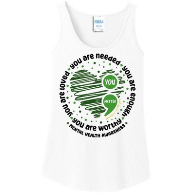 You Matter Mental Health Awareness Heart Ladies Essential Tank