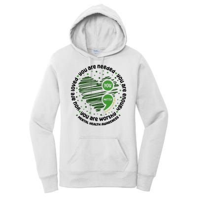 You Matter Mental Health Awareness Heart Women's Pullover Hoodie