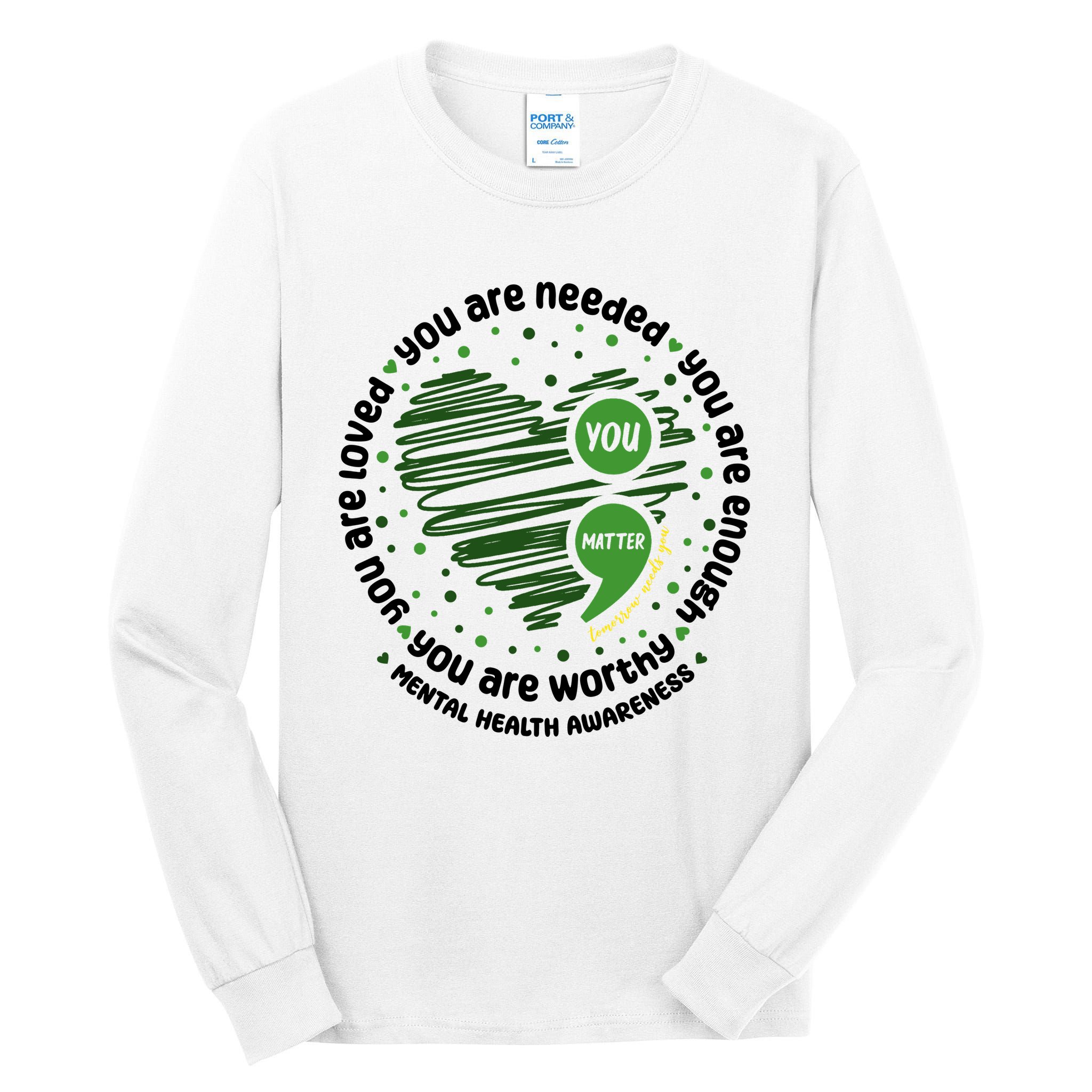 You Matter Mental Health Awareness Heart Tall Long Sleeve T-Shirt