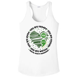 You Matter Mental Health Awareness Heart Ladies PosiCharge Competitor Racerback Tank