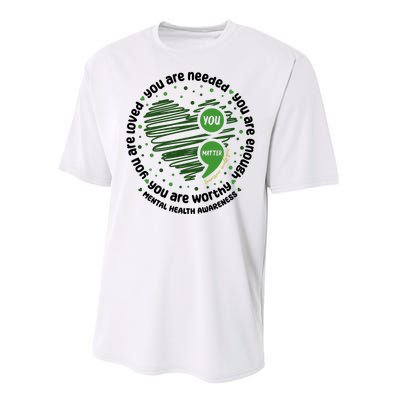 You Matter Mental Health Awareness Heart Performance Sprint T-Shirt