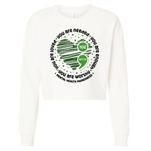 You Matter Mental Health Awareness Heart Cropped Pullover Crew