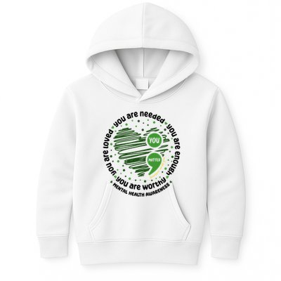 You Matter Mental Health Awareness Heart Kids Hoodie