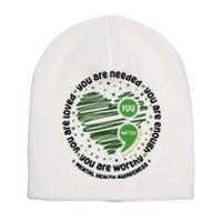 You Matter Mental Health Awareness Heart Short Acrylic Beanie