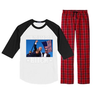 You Missed Me Bitch Trump 2024 Survived Election Rally Raglan Sleeve Pajama Set