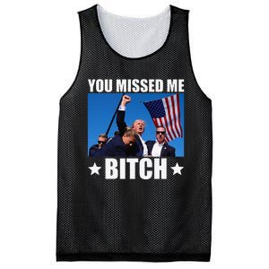 You Missed Me Bitch Trump 2024 Survived Election Rally Mesh Reversible Basketball Jersey Tank