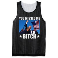 You Missed Me Bitch Trump 2024 Survived Election Rally Mesh Reversible Basketball Jersey Tank