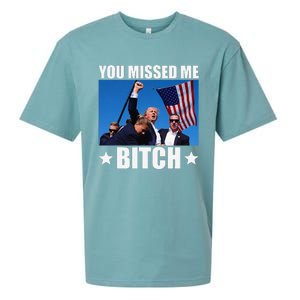 You Missed Me Bitch Trump 2024 Survived Election Rally Sueded Cloud Jersey T-Shirt