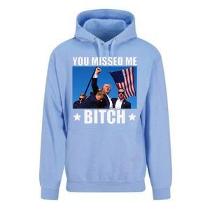 You Missed Me Bitch Trump 2024 Survived Election Rally Unisex Surf Hoodie