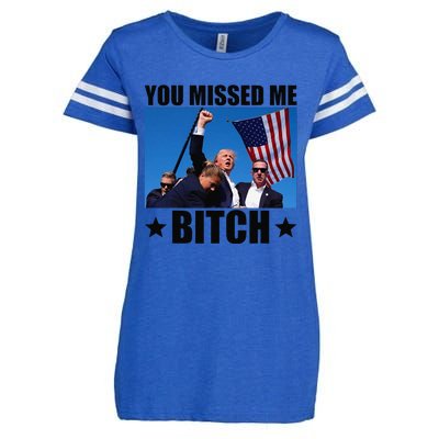 You Missed Me Bitch Trump 2024 Survived Election Rally Enza Ladies Jersey Football T-Shirt