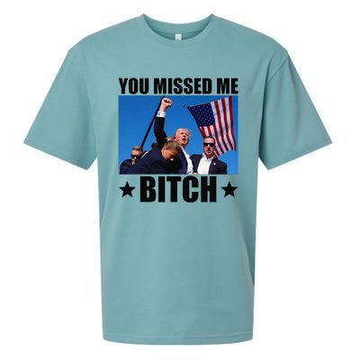 You Missed Me Bitch Trump 2024 Survived Election Rally Sueded Cloud Jersey T-Shirt