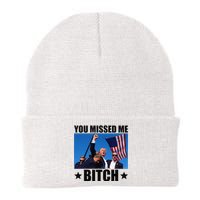 You Missed Me Bitch Trump 2024 Survived Election Rally Knit Cap Winter Beanie