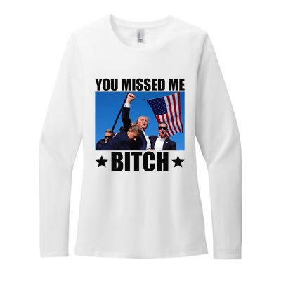 You Missed Me Bitch Trump 2024 Survived Election Rally Womens CVC Long Sleeve Shirt