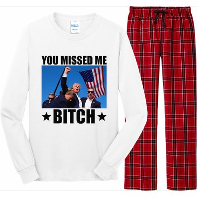 You Missed Me Bitch Trump 2024 Survived Election Rally Long Sleeve Pajama Set