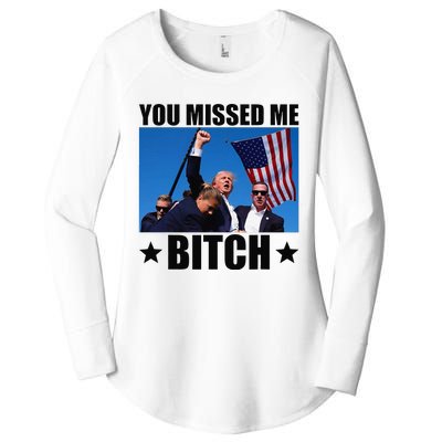 You Missed Me Bitch Trump 2024 Survived Election Rally Women's Perfect Tri Tunic Long Sleeve Shirt