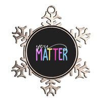 You Matter Mental Health Awareness Colorful Metallic Star Ornament