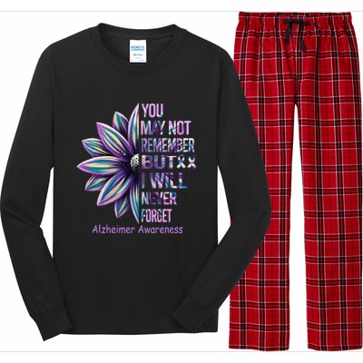 You May Not Remember But I Will Never Forget Alzheimer Long Sleeve Pajama Set