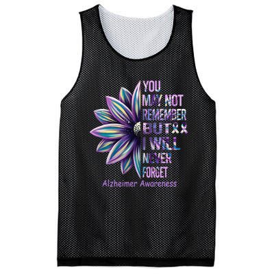 You May Not Remember But I Will Never Forget Alzheimer Mesh Reversible Basketball Jersey Tank