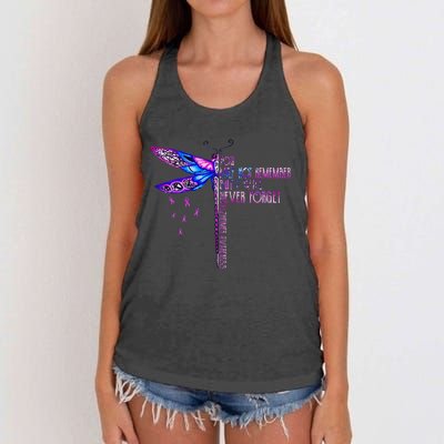 You May Not Remember But I Will Never Forget Alzheimer Women's Knotted Racerback Tank