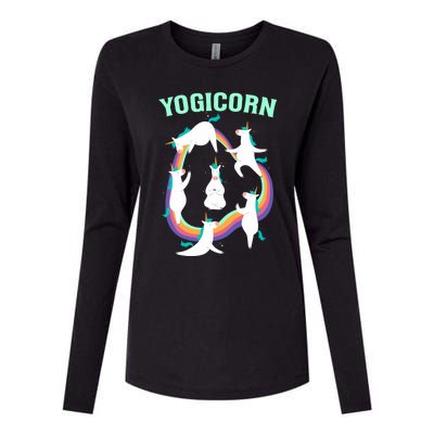 Yogicorn Magical Namaste Unicorn Funny Yoga Meditation Gift Womens Cotton Relaxed Long Sleeve T-Shirt