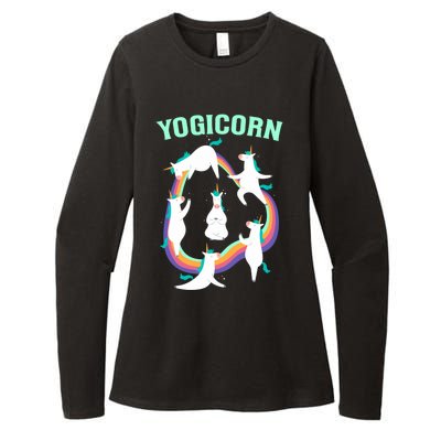 Yogicorn Magical Namaste Unicorn Funny Yoga Meditation Gift Womens CVC Long Sleeve Shirt