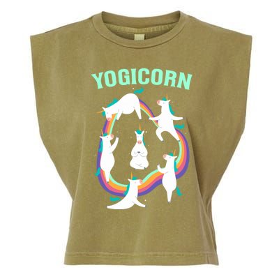 Yogicorn Magical Namaste Unicorn Funny Yoga Meditation Gift Garment-Dyed Women's Muscle Tee