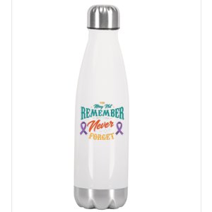 You May Not Remember But I Will Never Forget Alzheimer Gift Stainless Steel Insulated Water Bottle