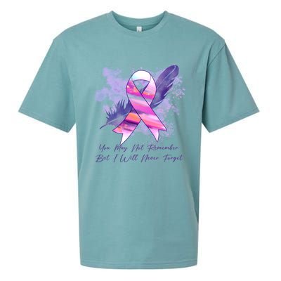 You May Not Remember But I Will Never Forget Alzheimer Awareness Alzheimer Sueded Cloud Jersey T-Shirt