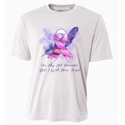 You May Not Remember But I Will Never Forget Alzheimer Awareness Alzheimer Cooling Performance Crew T-Shirt