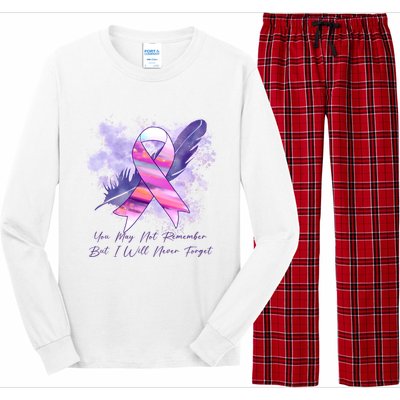 You May Not Remember But I Will Never Forget Alzheimer Awareness Alzheimer Long Sleeve Pajama Set