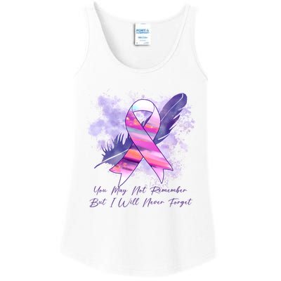 You May Not Remember But I Will Never Forget Alzheimer Awareness Alzheimer Ladies Essential Tank