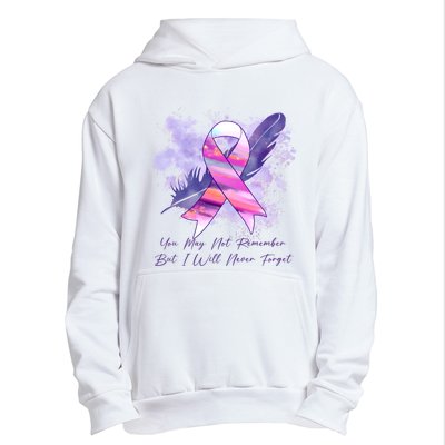 You May Not Remember But I Will Never Forget Alzheimer Awareness Alzheimer Urban Pullover Hoodie