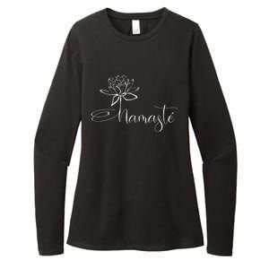 Yoga Mamas Outfit Namasté Lotus Flower Black Great Gift Womens CVC Long Sleeve Shirt