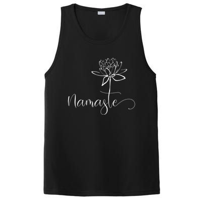 Yoga Mamas Outfit Namasté Lettering With Lotus Flower White Gift PosiCharge Competitor Tank