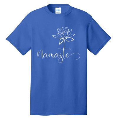 Yoga Mamas Outfit Namasté Lettering With Lotus Flower White Gift Tall T-Shirt