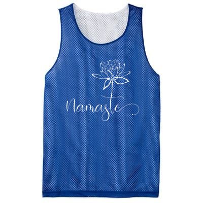 Yoga Mamas Outfit Namasté Lettering With Lotus Flower White Gift Mesh Reversible Basketball Jersey Tank