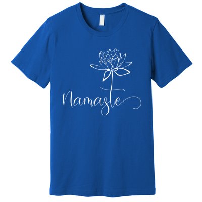 Yoga Mamas Outfit Namasté Lettering With Lotus Flower White Gift Premium T-Shirt