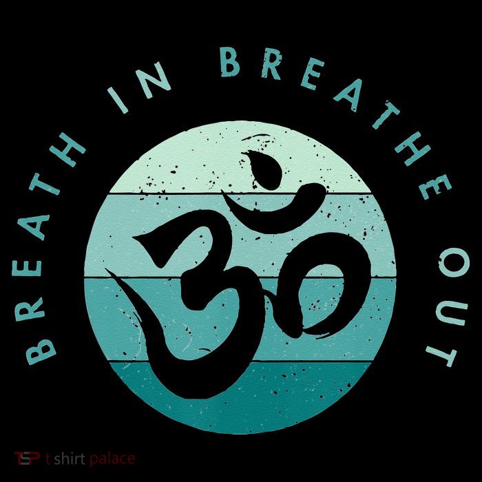 Yoga Meditation Om Symbol Breathe In Breathe Out Stripe Pom Pom Beanie