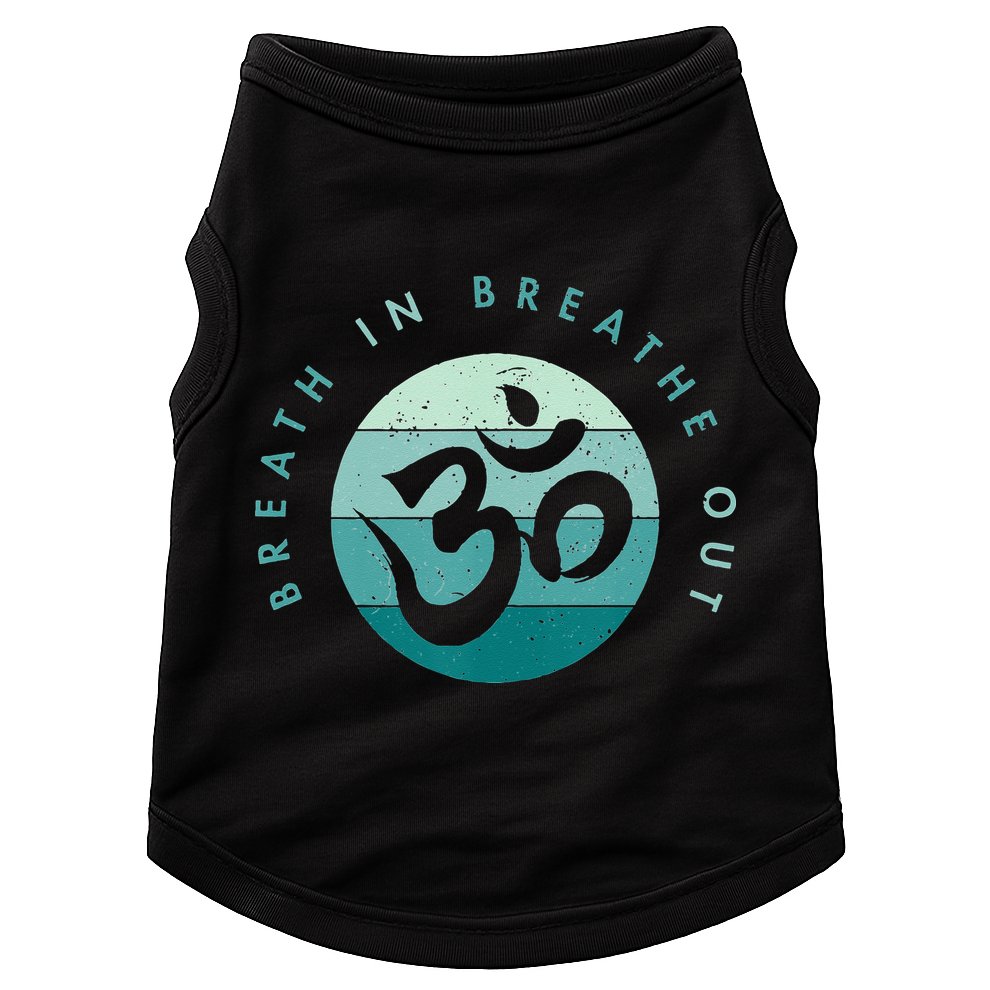 Yoga Meditation Om Symbol Breathe In Breathe Out Doggie Tank