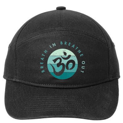 Yoga Meditation Om Symbol Breathe In Breathe Out 7-Panel Snapback Hat